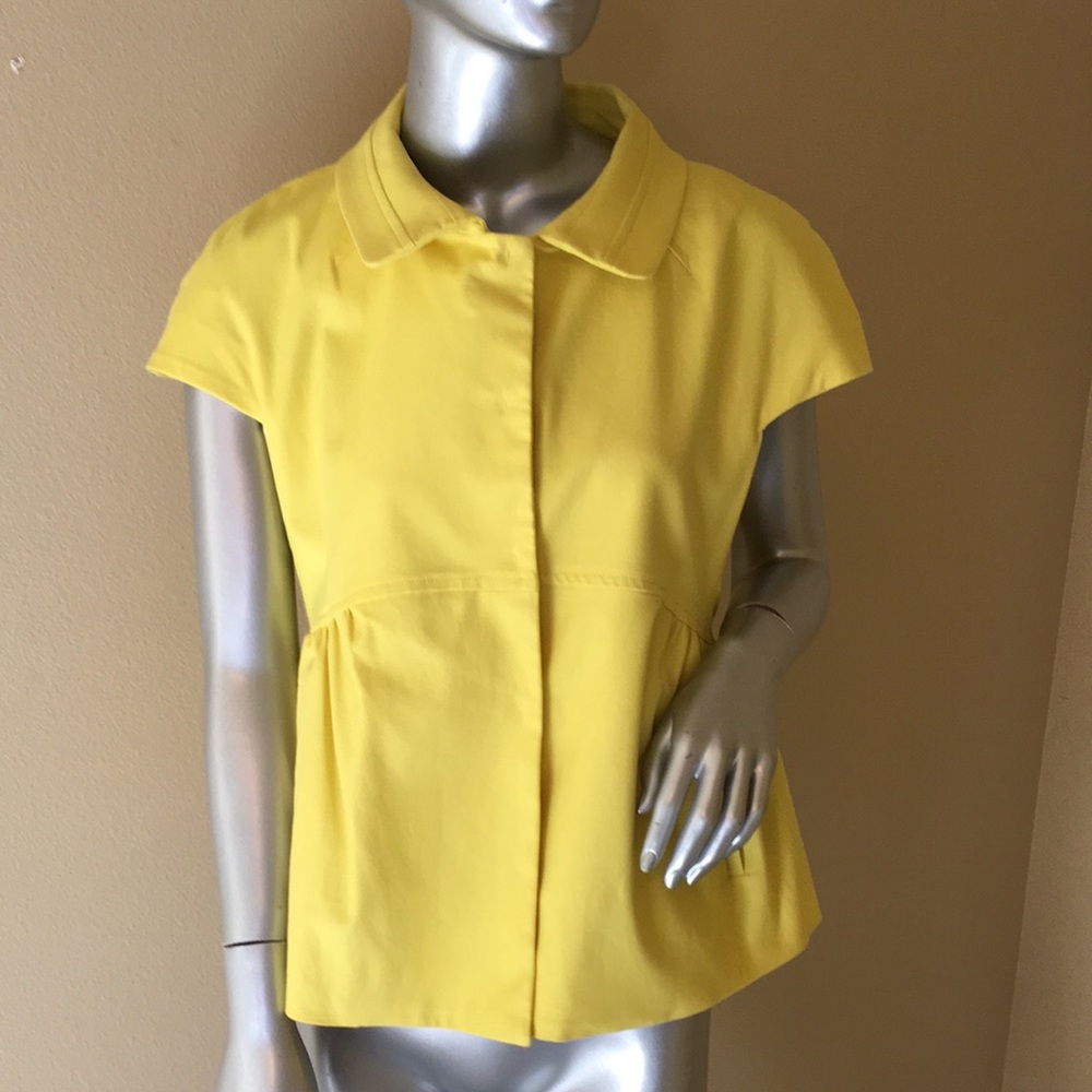 Piazza Sempione Pique Peplum Short Sleeve Blazer